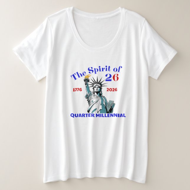 26. SPIRIT - VIERTEL MILLENNIAL GROßE GRÖßE T-Shirt (Design vorne)