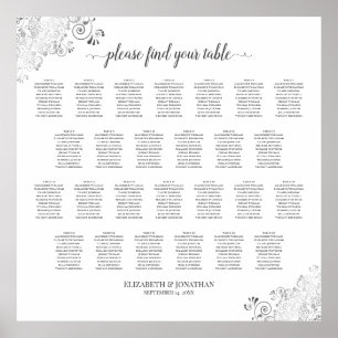 26 Tableau Mariage Plafonds en argent blanc