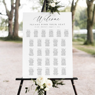 26 Tische Willkommen Sitzplan Poster