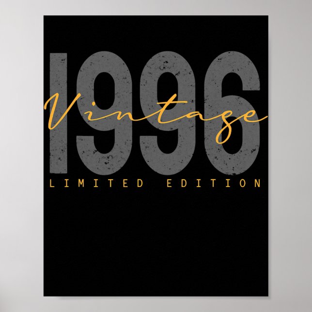 26 Years Old Vintage 1996 26th Birthday Poster (Vorne)