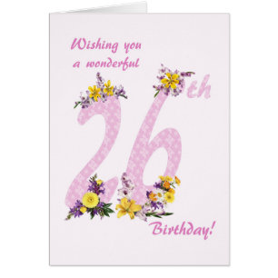 26e anniversaire Fleur Nombre décoré