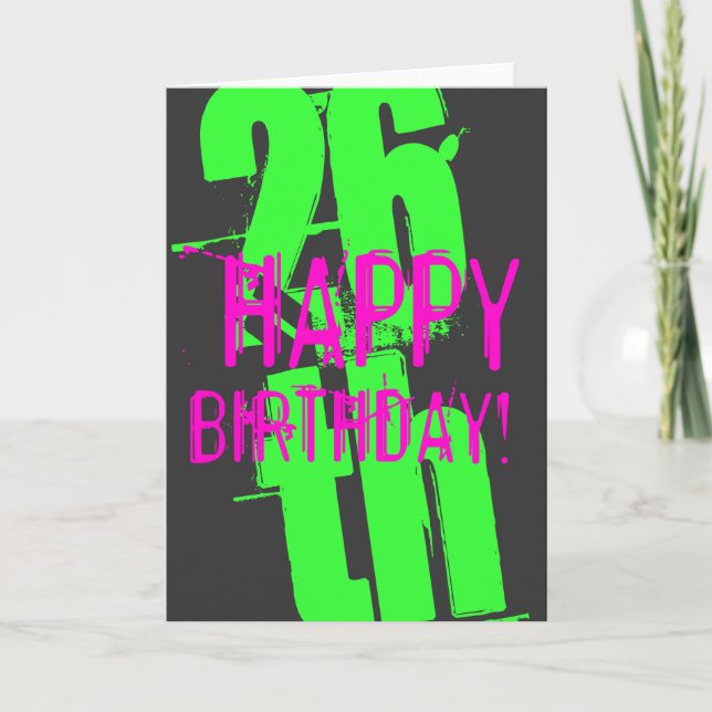 26ème Cartes d'anniversaire pour les hommes et des (Devant)