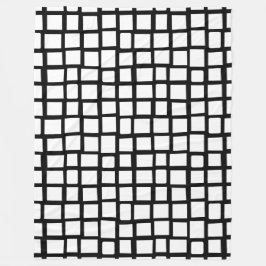 270215 Unregelmäßige Rechtecke - Schwarz weiß Fleecedecke