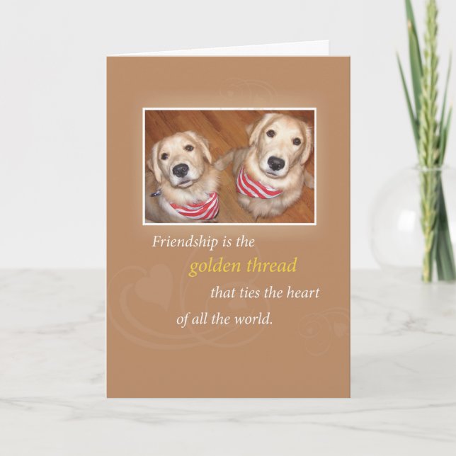 2740 Golden Retrievers Freundschaft Geburtstag Karte (Vorderseite)