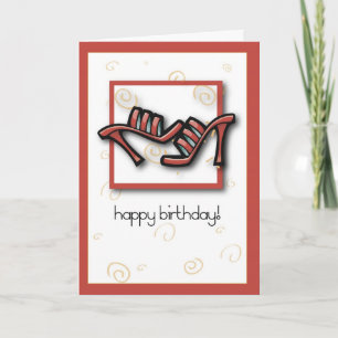 2744 Rote Schuhe Geburtstag Karte