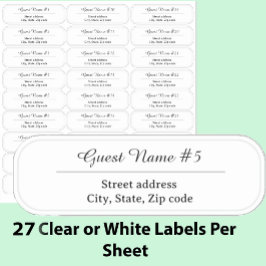 27 Custom Clear or White Wedding Guest Address Aufkleber