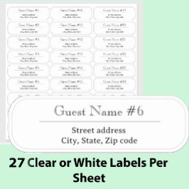 27 Custom Clear or White Wedding Guest Address Aufkleber