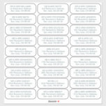 27 Empfänger einfache Hochzeitsgäste adressieren L Aufkleber<br><div class="desc">Diese einfach zu anpassenden Hochzeitsgäste adressieren Labels sind perfekt für Ihre moderne minimalistische Hochzeitsarbeit. Ein anderer Name und eine andere Adresse können auf einem aquamarinen Schriftart mit einer sauberen serifenlosen Schrift auf jedem der 27 Labels gedruckt werden. Verwenden Sie diese Aufkleber, um Einladungen schnell und effizient zu adressieren, die Daten...</div>