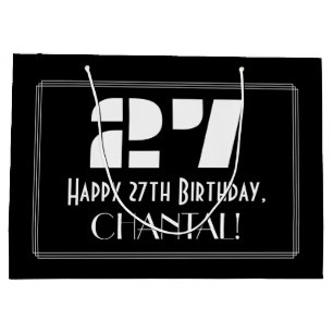 27. Geburtstag ~ Art Deco Inspiriert Look "27" + N Große Geschenktüte