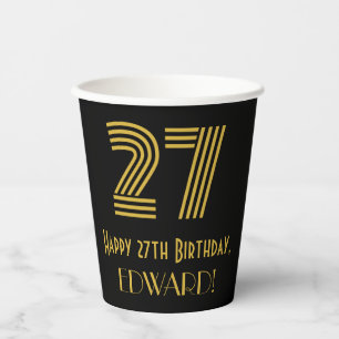 27. Geburtstag: Art Deco Inspiriert Look "27" & Na Pappbecher