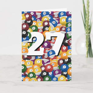27. Geburtstag Billiard Balls Karte