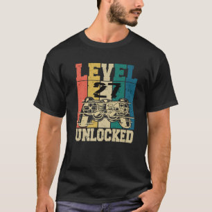 27 Geburtstag Gamer Gaming Gamer 27 Jahre Level 27 T-Shirt
