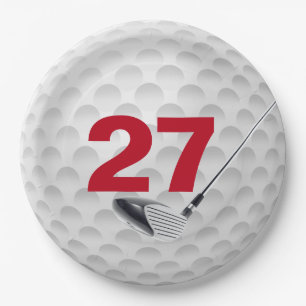 27. Geburtstag Golf Ball Design Paper Plate Pappteller