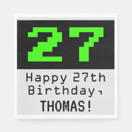 27. Geburtstag - Nerdy / Geeky Style "27" & Name Serviette
