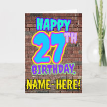 27. Geburtstag - Spaß, Urban Graffiti Inspiriert L