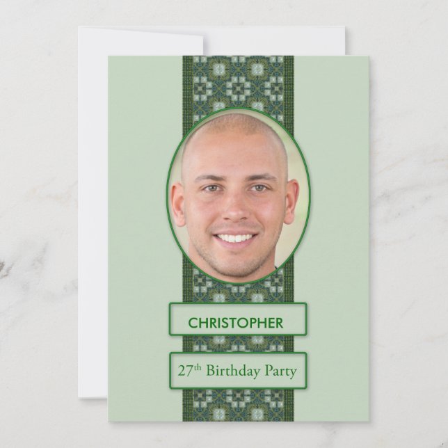 27. Geburtstagsparty Einladung Bild + Name (Vorderseite)