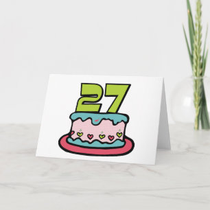 27. Geburtstagstorte Karte
