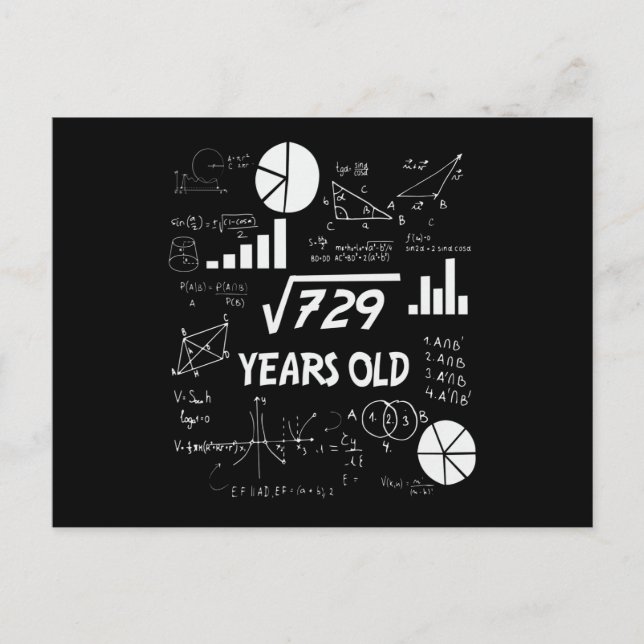 27 Jahre alter Tag Mathematiklehrer 27. Geburtstag Postkarte (Vorderseite)