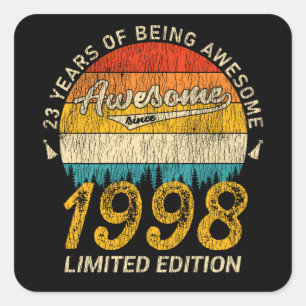 27 Jahre altes Bday Retro Phantastisch 27. Geburts Quadratischer Aufkleber