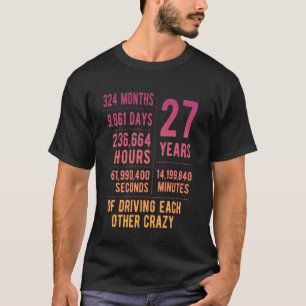 27 Jahre verheiratet Lustiger 27. Hochzeitstag T-Shirt