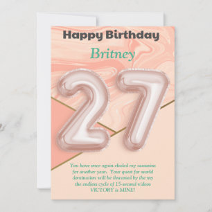 27-jährige Mädchen Happy Birthday Card