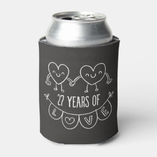 27. Jubiläum Geschenk Chalk Herzen Dosenkühler