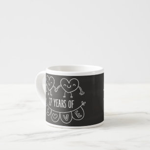 27. Jubiläum Geschenk Chalk Herzen Espressotasse