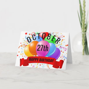 27. Oktober Geburtstag Karte