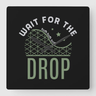 27.Roller coaster Wait For The Drop Quadratische Wanduhr