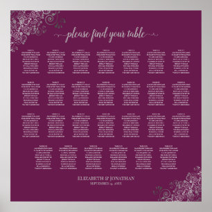 27 Tabelle Hochzeitskartentabelle Silver auf Cassi Poster