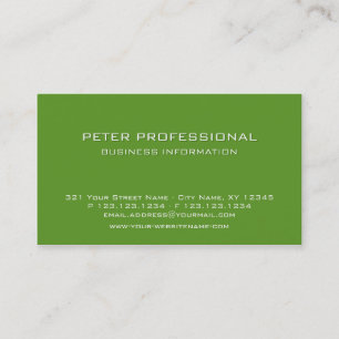 27 Vert pomme Carte de visite professionnel modern