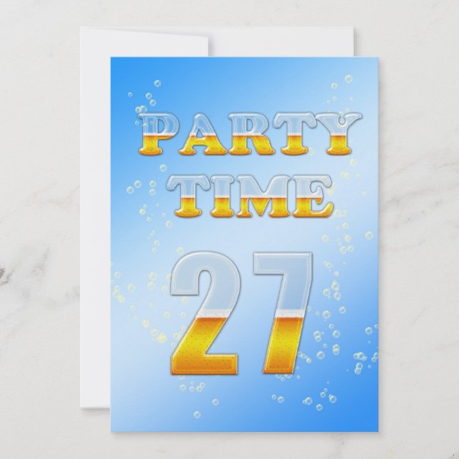27e anniversaire invitation à la fête avec bière (Devant)