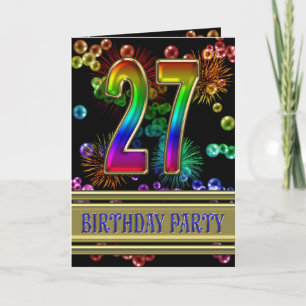 27e fête d'anniversaire Invitation