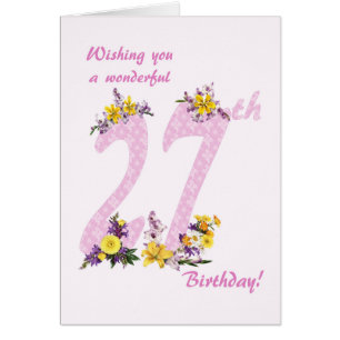 27th Birthday Flower Decorated Numbers