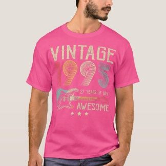 27th Birthday Womens Mens Vintage Awesome 1995 Gui T-Shirt