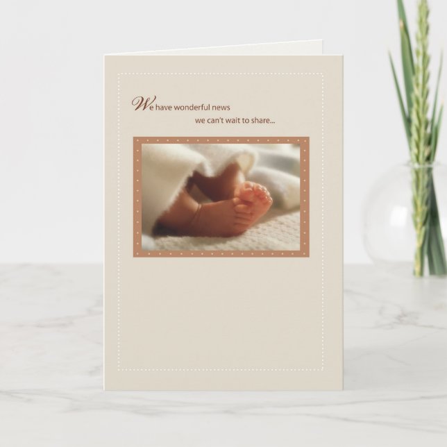 2814 Wonderful News Baby Feet Ankündigung (Vorderseite)