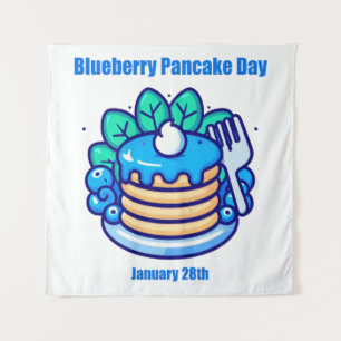 28.01. - Blueberry Pancake Day Wandteppich