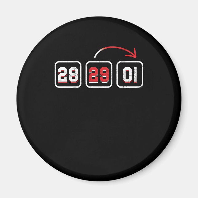 28 29 01 Countdown 29 Februar Geschenk Magnet (Vorne)