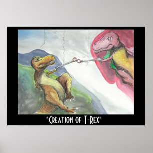 28"" Druck "Schaffung des Plakat-x20 von T-Rex " Poster