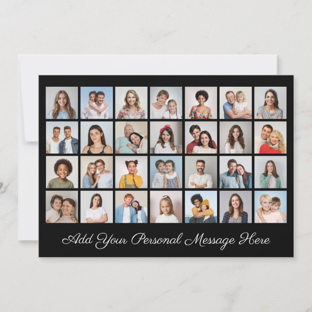 28 Foto Collage Fügen Sie Ihren Gruß bearbeitbare  Einladung (Vorderseite)