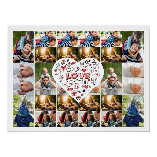 28 Foto Collage Rahmen mit Liebe Hörcenter Poster (Vorderseite)