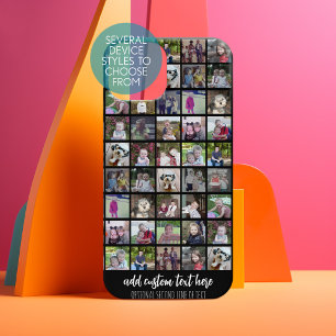 28-Foto-Collage-Raster - 2 Textfelder - schwarz Samsung Galaxy Hülle