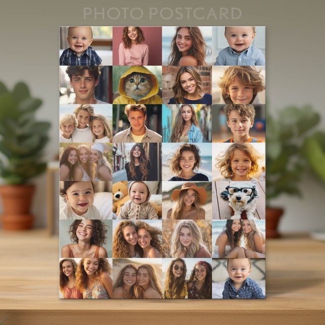 28 Foto-Collage überall Postkarte (Custom Photo Postcard with Lots of Pictures)