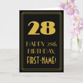 28. Geburtstag - Art Deco Inspiriert Look "28" & N Karte
