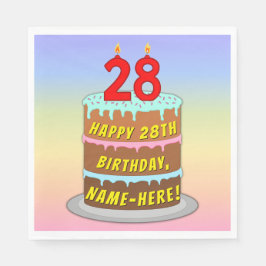 28. Geburtstag: Fun Cake and Candles + Individuell Serviette