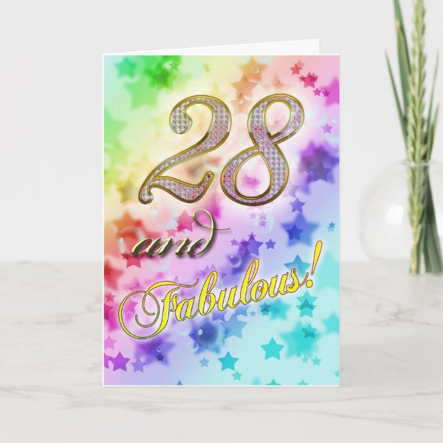 28. Geburtstag für jemanden Fabulous Karte (Vorderseite)