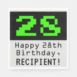 28. Geburtstag - Nerdy / Geeky Style "28" & Name Serviette