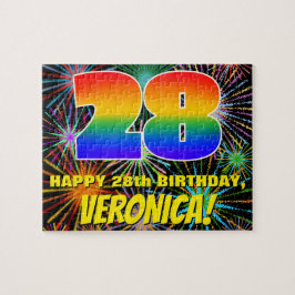 28. Geburtstag: Spaß, bunte feierliche Feuerwerke