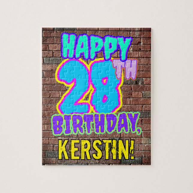 28. Geburtstag ~ Spaß, Urban Graffiti Inspiriert L (Vertikal)