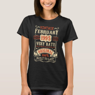28. Geburtstag Vintag im Februar 1995 28 Jahre alt T-Shirt